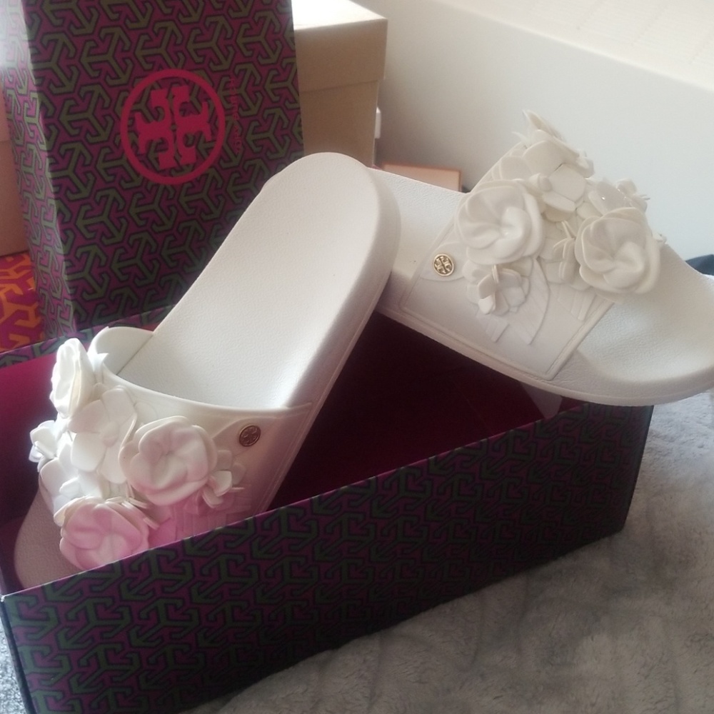 TORY BURCH ROSE FLIP FLOPS